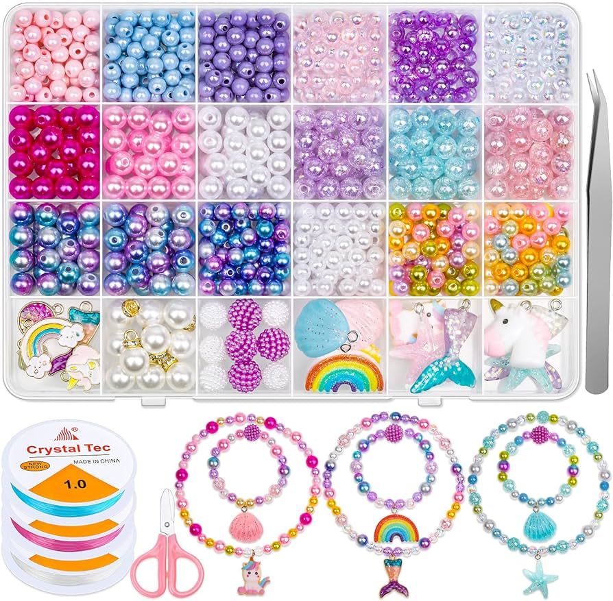 Cludoo 773Pcs Mermaid Charm DIY Beads for Jewelry Making, Unicorn DIY Bracelet Making Bead Kit fo... | Amazon (CA)