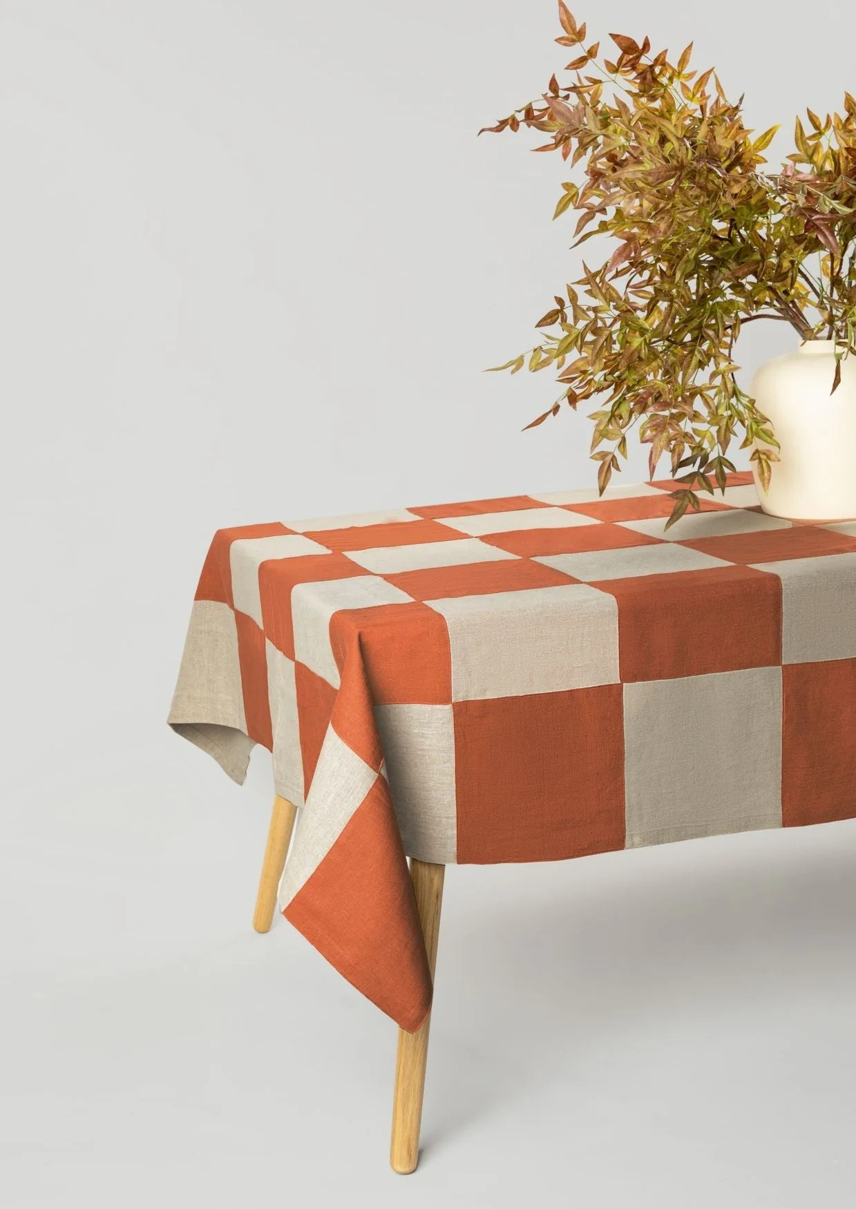 Long Checkered Tablecloth | Malaika Linens | Afloral | Afloral