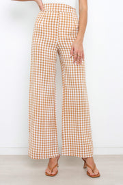 Gimmie Pants - Tan Gingham | Petal & Pup (US)