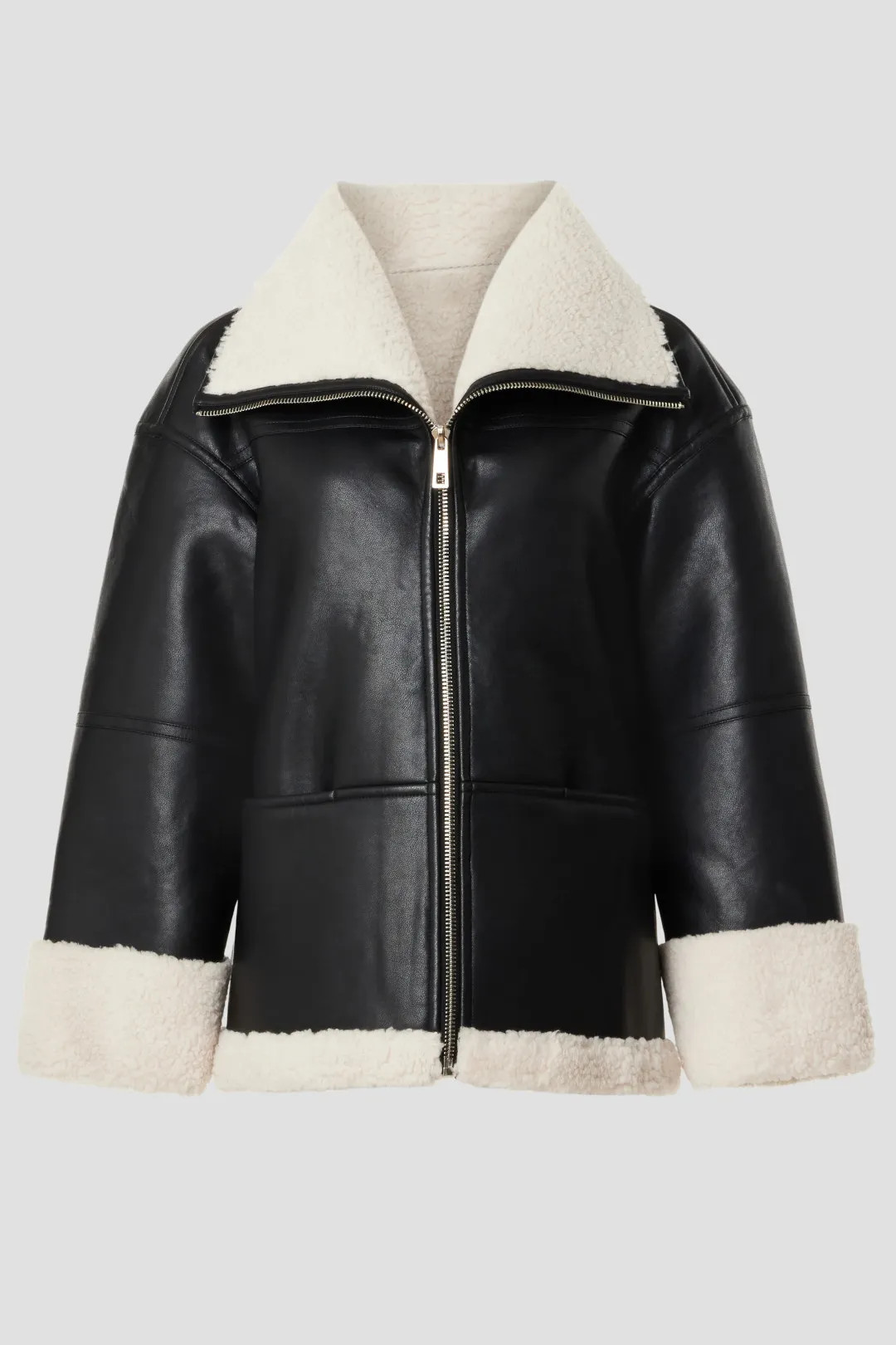 Faux Leather Sherpa Jacket | Rent the Runway