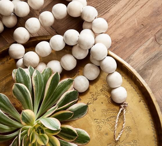 Wooden Bead Garland - White | Pottery Barn (US)