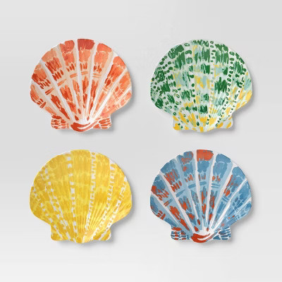 Coastal 4pk 9" Melamine Plastic Shells Appetizer Plates - Threshold™ | Target