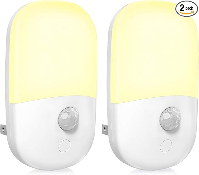 MAZ-TEK Plug in Motion Sensor Dimmable Night Light, Soft Warm White LED Nightlight with Dusk to D... | Amazon (US)