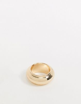 ASOS DESIGN ring in chunky round design in gold tone | ASOS (Global)