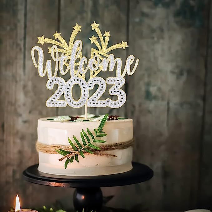 Amazon.com: Sodasos Welcome 2023 Cake Topper,Happy New Year 2023 Party Supplies,Happy New Year Ca... | Amazon (US)