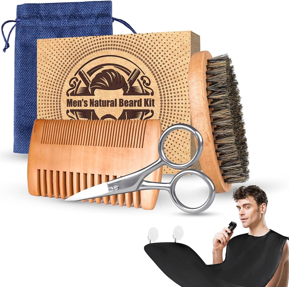 Beard Brush Comb Bib Scissors - Christmas Stocking Stuffers Gifts for Men Adults Dad Him Husband ... | Amazon (US)