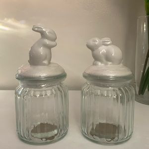 Easter Glass Bunny Decorative Jars. Set Of 2. Brand New. | Poshmark