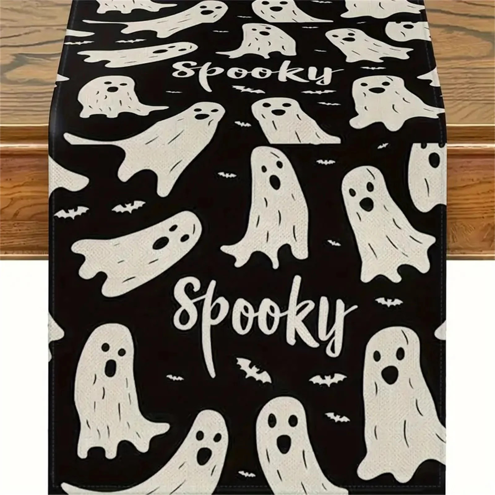 (Ghost Spooky) Halloween Table Atmosphere Decorative Fabric Table Runner (33*183Cm) G Polyester A... | Walmart (US)