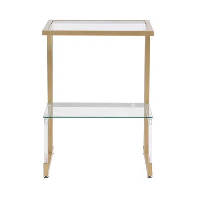 Golden Side Table, 2-Tier Acrylic Glass End Table For Living Room&Bedroom | Wayfair North America
