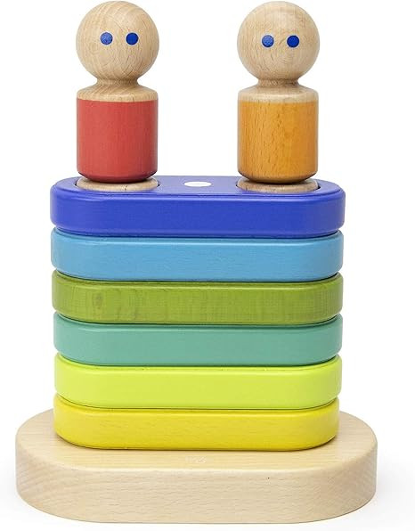 11 Piece Tegu Magnetic Floating Stacker Building Block Set, Rainbow | Amazon (US)