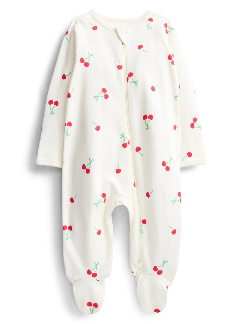 Wonder Nation Baby Boys or Girls Zip Front Footed Pajamas, Sizes Preemieie-6/9 Months | Walmart (US)