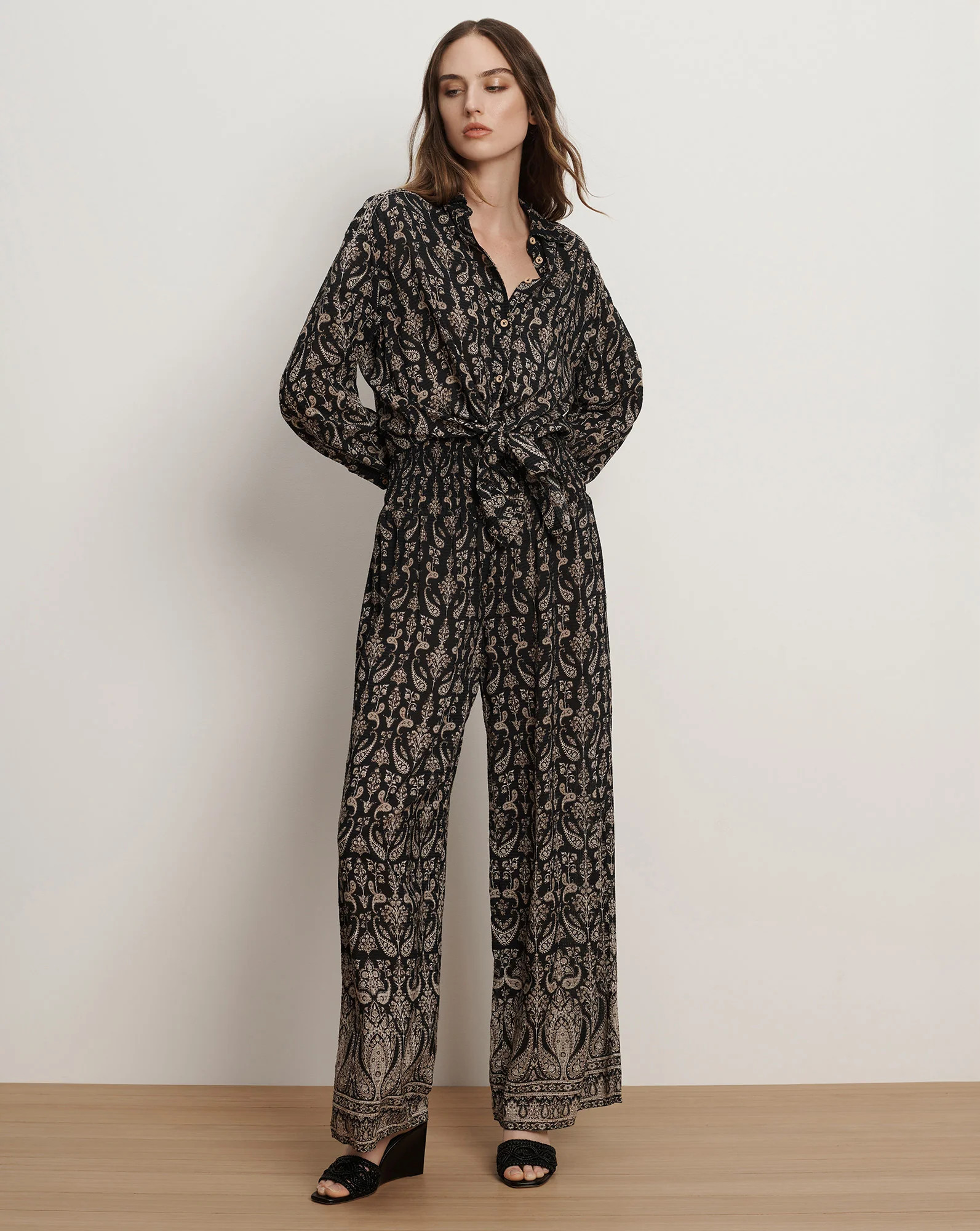 Callaway Smocked Wide-Leg Pant | Veronica Beard