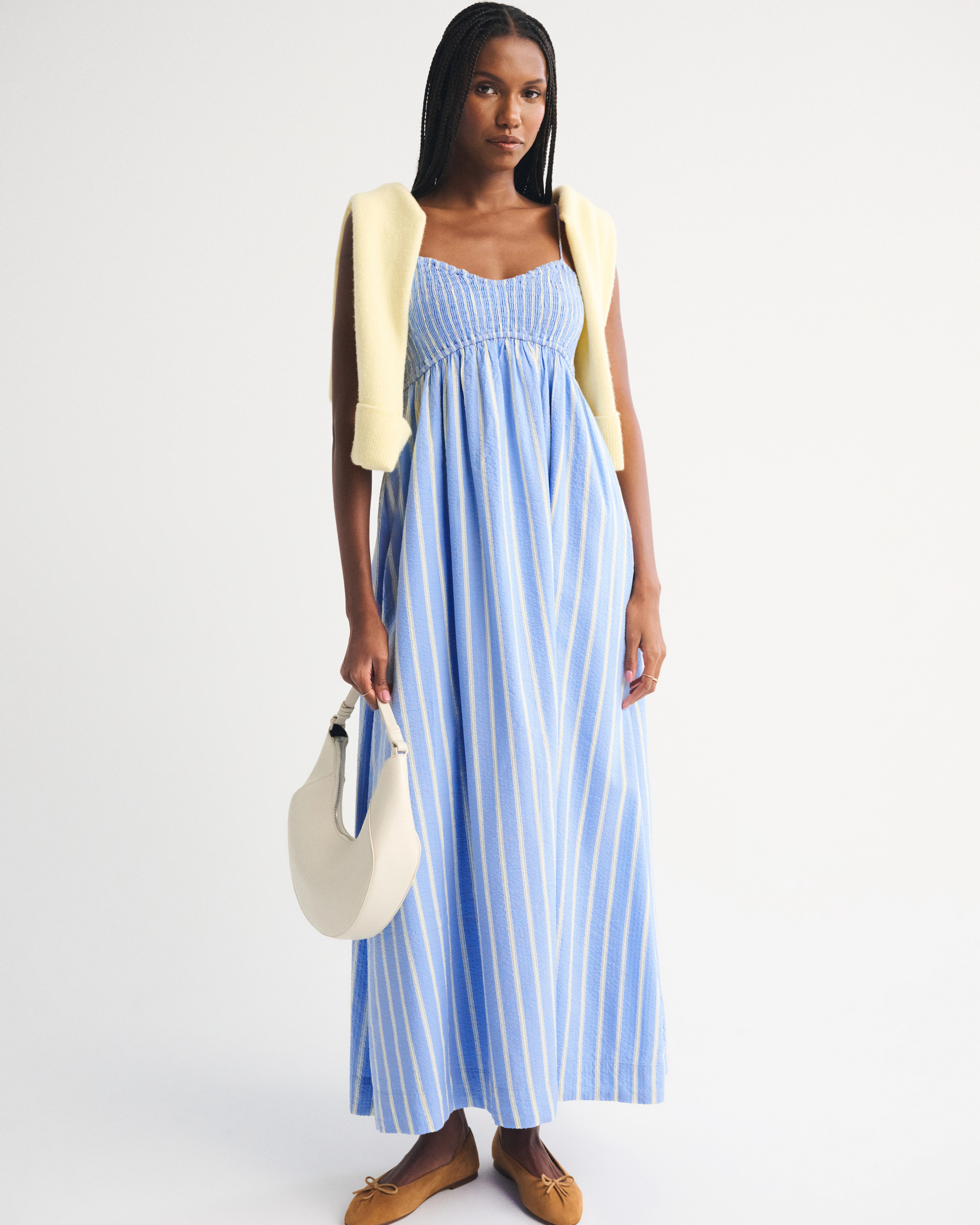 Smocked Sweetheart Maxi Dress | Abercrombie & Fitch (US)