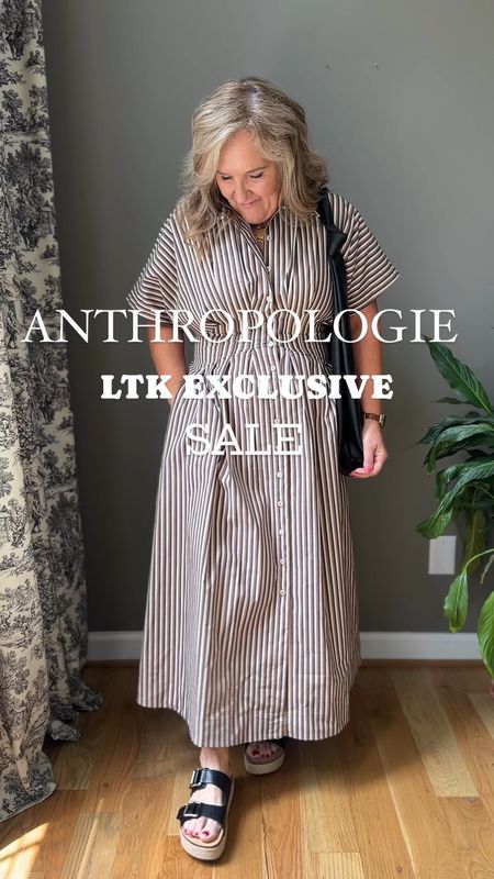 20% off anthro through LTK only! Code ANTHRO20
Get the purse! It’s leather. I tried the Amazon one and it was bad. This is worth it. 
Tobie dress 10/10 tts
Soren shirt dress size down
Paige chinos I’m wearing a full size down, a 30. The store didn’t have a 31. Available online!!! Just order your smaller size 
Black smocked top order larger size 
Blazer tts 
Colette pants I wear my smaller size, a 31, unless I get a petite. These black jeans are regular length 
Tommie dress size large. It was too low for my comfort. But fabulous on my daughter! 

Just comment below if you have questions! Don’t miss your size or color. 

Anthropologie sale summer dresses Colette pants 

#LTKSummerSales #LTKOver40 #LTKMidsize