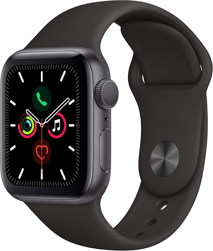 Apple Watch Series 5 (GPS, 40mm) - Space Gray Aluminum Case with Black Sport Band | Amazon (US)