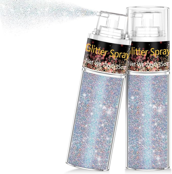 Hair and Body Glitter Spray, 1PC Glint-Rainbow Glitter Hairspray Dry Powder Makeup for Clothes, F... | Amazon (US)
