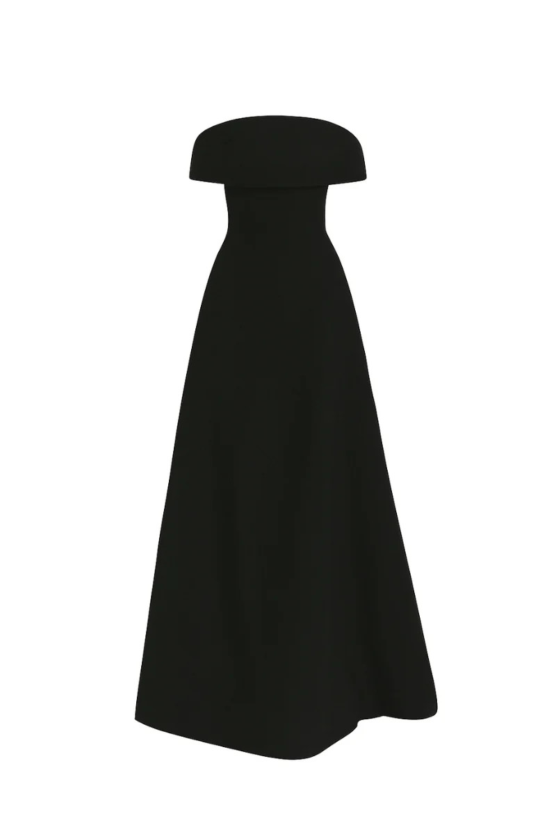 OFF-SHOULDER POLY CREPE FLARED MAXI DRESS | L'SCARLETT | CULT MIA | CULT MIA UK LTD