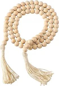 DECORKEY Farmhouse Wood Beads Garland Decor, 58 Inch Wooden Beads for Boho Home Decor with Tassel... | Amazon (US)