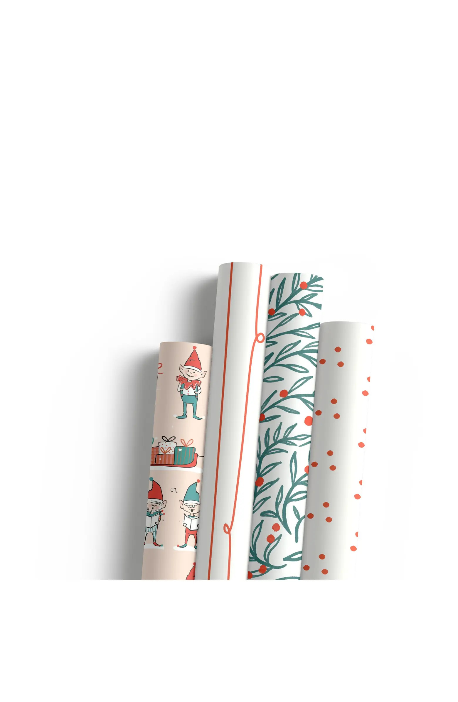 Two-Sided "Elf Workshop" & "Wreath" Heavyweight Christmas/Holiday Gift Wrap | Nordstrom