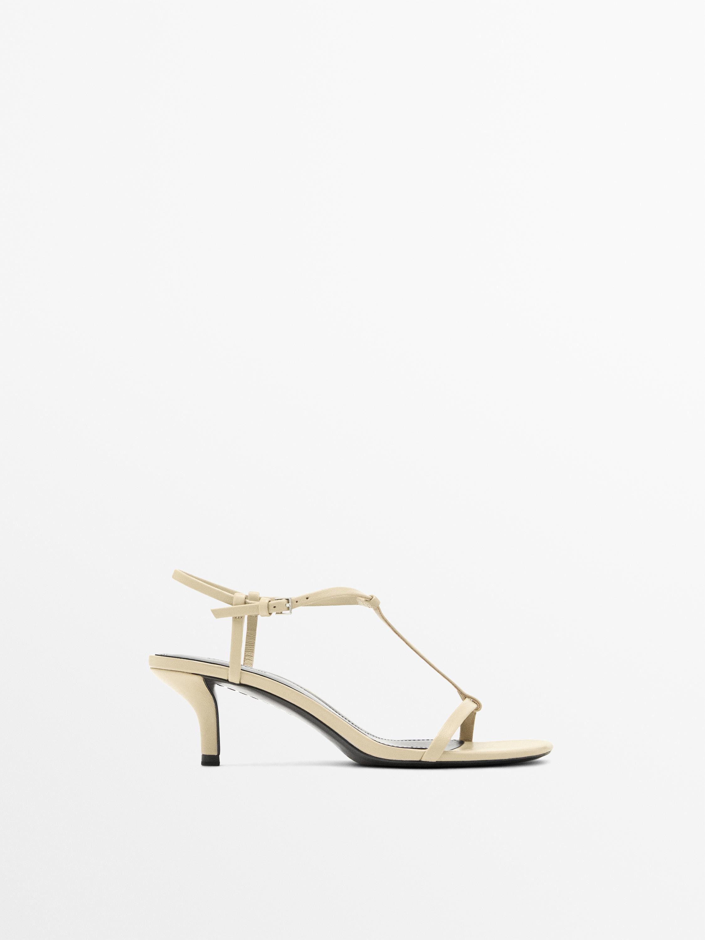 Strappy mid-heel sandals | Massimo Dutti UK