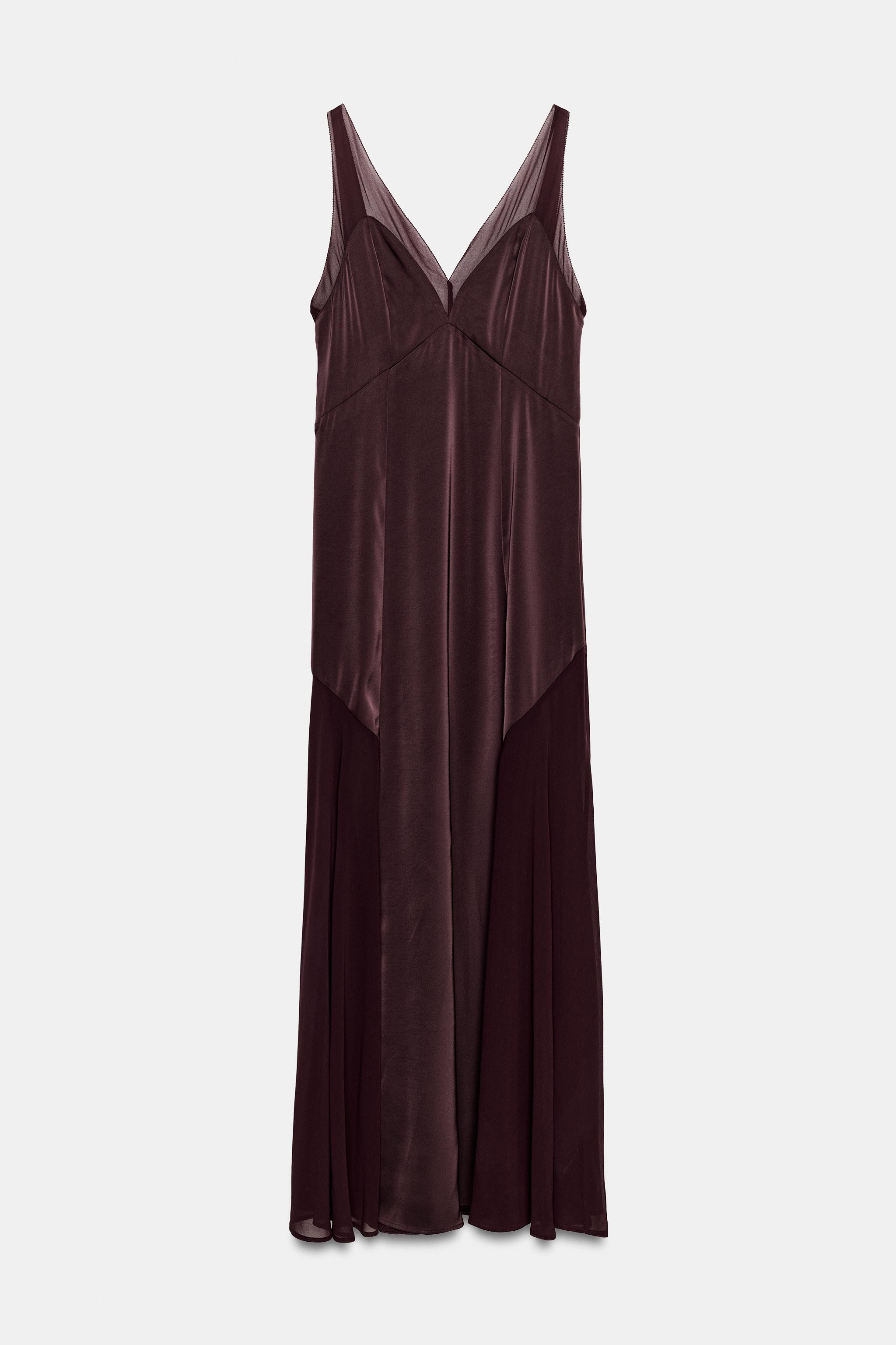 ZW COLLECTION SATIN EFFECT LONG DRESS | Zara US