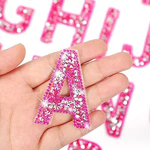 26 Piece Rhinestone Iron On Patch A-Z White Pearl Bling Rhinestone Letter Patch Glitter Alphabet ... | Amazon (US)