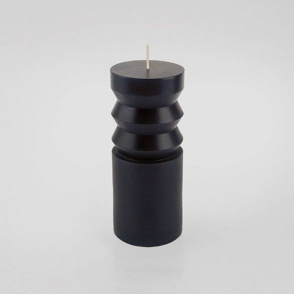 6" x 2.5" Unscented Pillar Candle Black - Opalhouse™ | Target