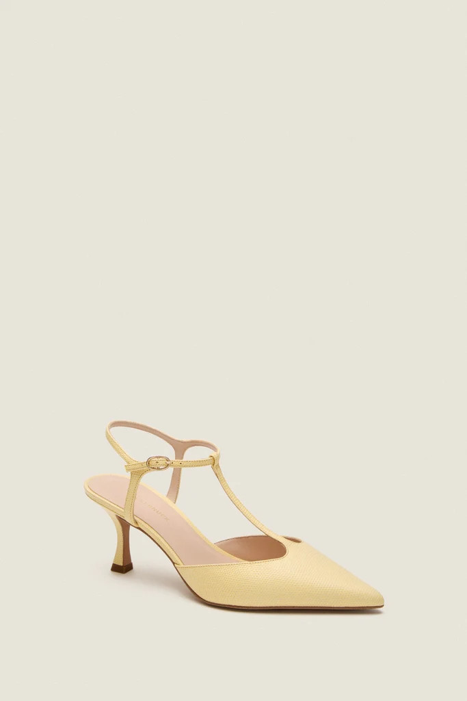 Butter Yellow Leather Margot Heels | Tuckernuck (US)