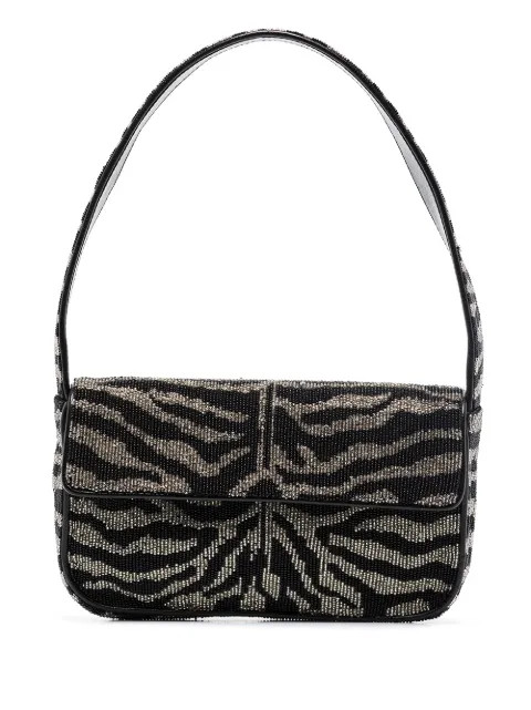 STAUD Tommy beaded-zebra Pattern Shoulder Bag - Farfetch | Farfetch Global