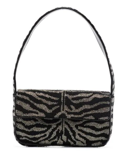 STAUD Tommy beaded-zebra Pattern Shoulder Bag - Farfetch | Farfetch Global