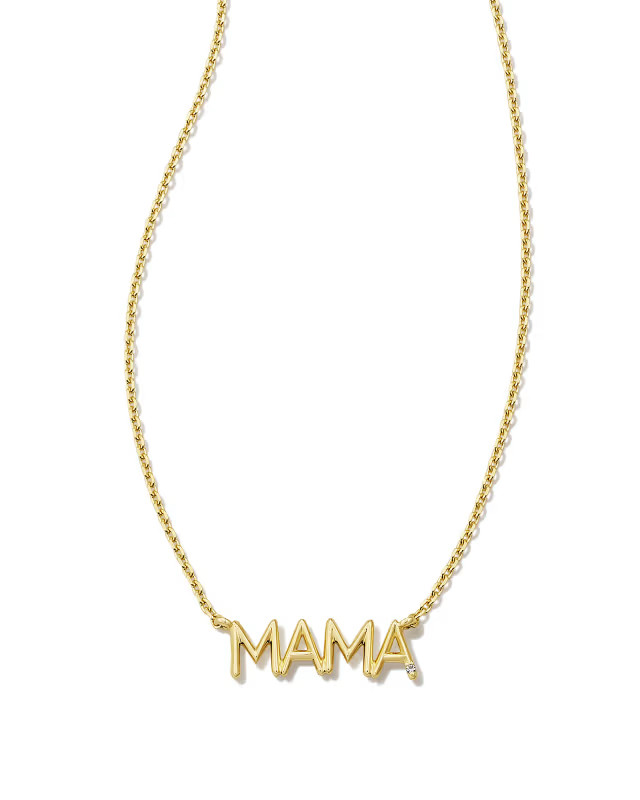 Mama 18k Gold Vermeil Sparkle Pendant Necklace in White Topaz | Kendra Scott | Kendra Scott