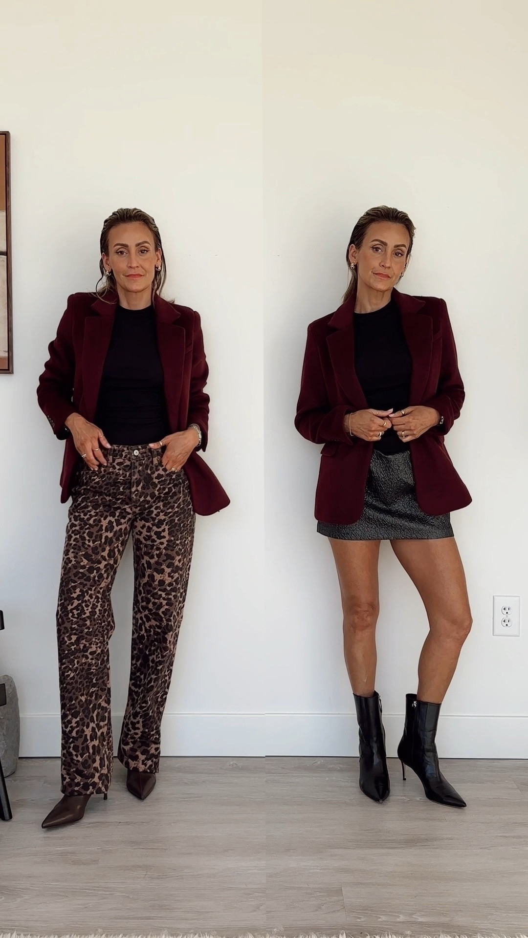 #AbercrombiePartner - two fab ways to wear a burgundy wool blazer this season ✨ comment SHOP to receive shopping links in your DM! @abercrombie 

Extra 15% off stackable code: CYBERAF

Wearing size 26 on jeans, small on skort, xs on blazer and xs on top! 

#LTKCyberWeek #LTKStyleTip #LTKParties