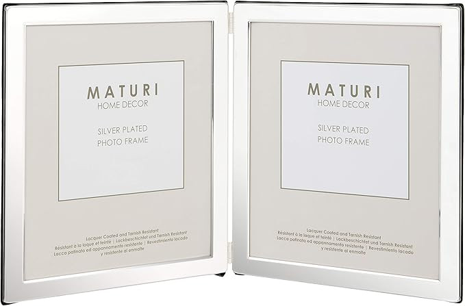 Viceni Silver Plated Double Aperture Picture Photo Frame, 4 by 6-Inch | Amazon (US)