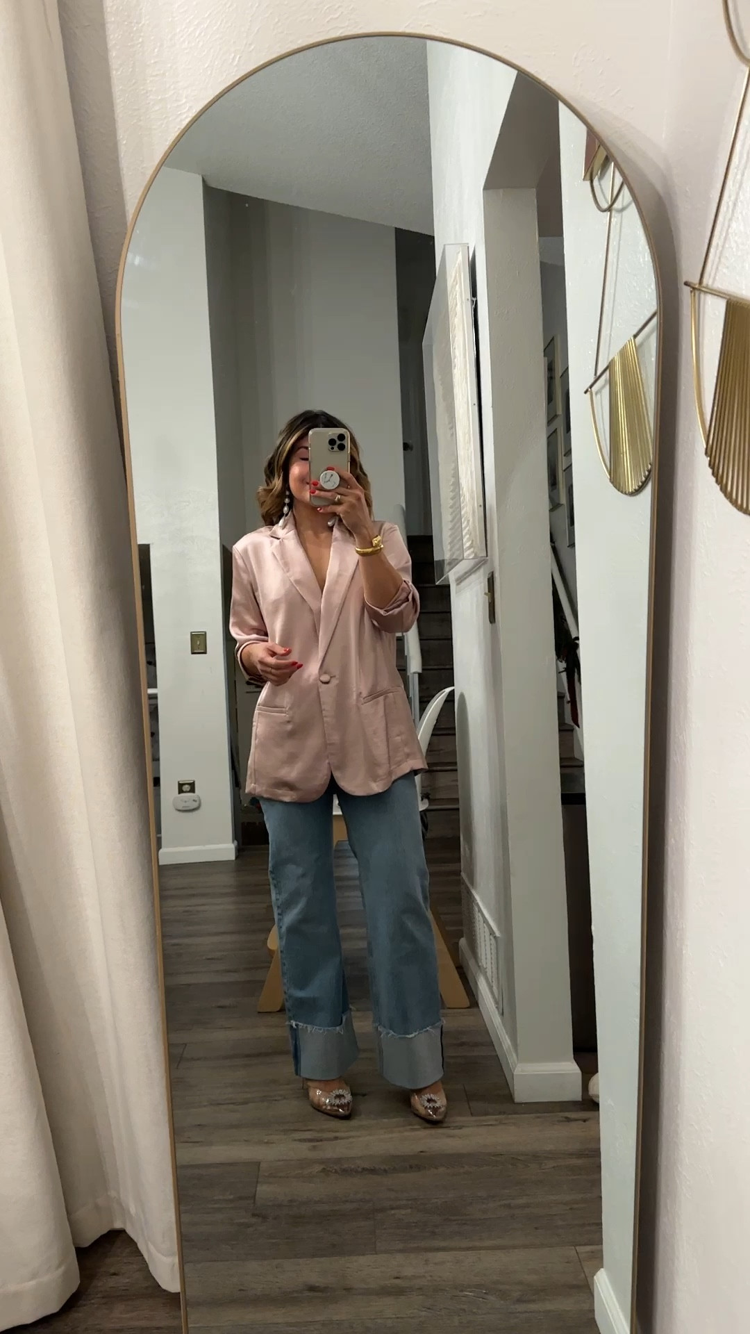 Take 25% off my jeans b they are amazing! I love the fit and how chic they look! They run tts. 
Blazer size xs
Jeans 24 short

#LTKHoliday #LTKsalealert #LTKCyberWeek