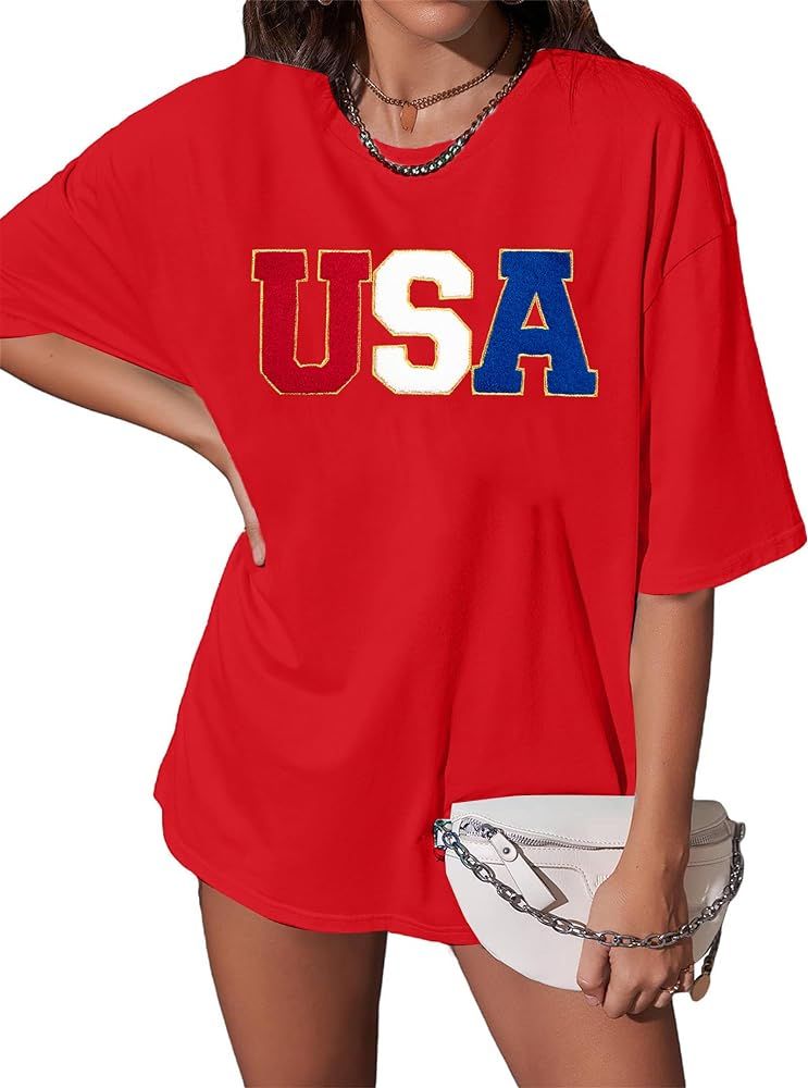 USA Shirt American Flag Shirts: Women 4th of July Tee Independence Day Casual Patriotic Short Sle... | Amazon (US)
