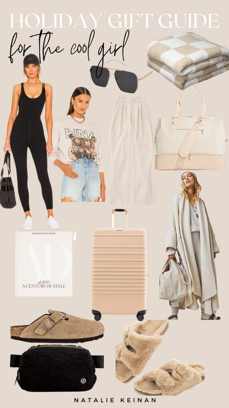 Gift guide for the cool girl. Beis travel luggage. Annie bing sweatshirt. Workout onesie. Ad coffee table book. Free people cardigan. Af wife leg trousers.

#LTKstyletip #LTKHoliday #LTKGiftGuide