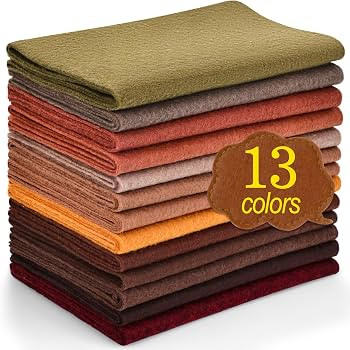 XSEINO 13 Rolls 8"x35" 1.4mm Thick Soft Felt Fabric Sheet 13 Assorted Dark Brown Series Colors Fe... | Amazon (US)