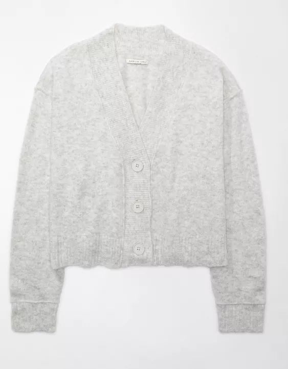 AE Whoa So Soft Cropped Button-Front Cardigan | American Eagle Outfitters (US & CA)