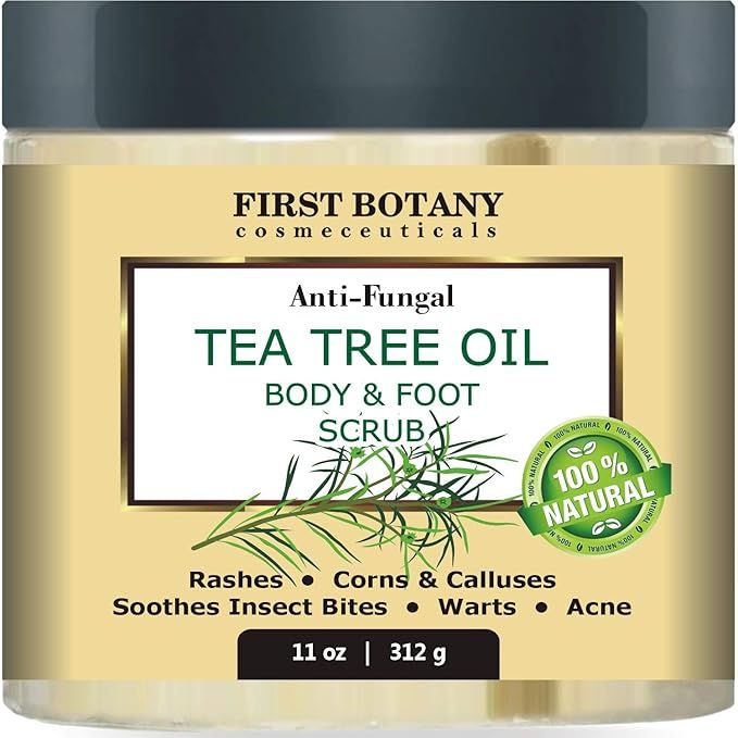 100% Natural Tea Tree Oil Body & Foot Scrub with Dead Sea Salt - Best for Acne, Dandruff and Wart... | Amazon (US)