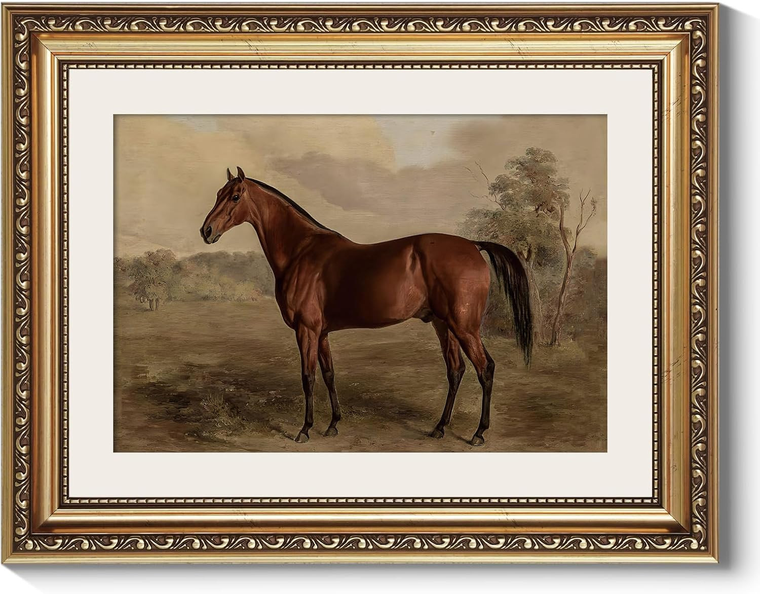 ARPEOTCY Vintage Gold Framed Horse Wall Art, Bedroom Bathroom Living Room Classic Horse Picture W... | Amazon (US)