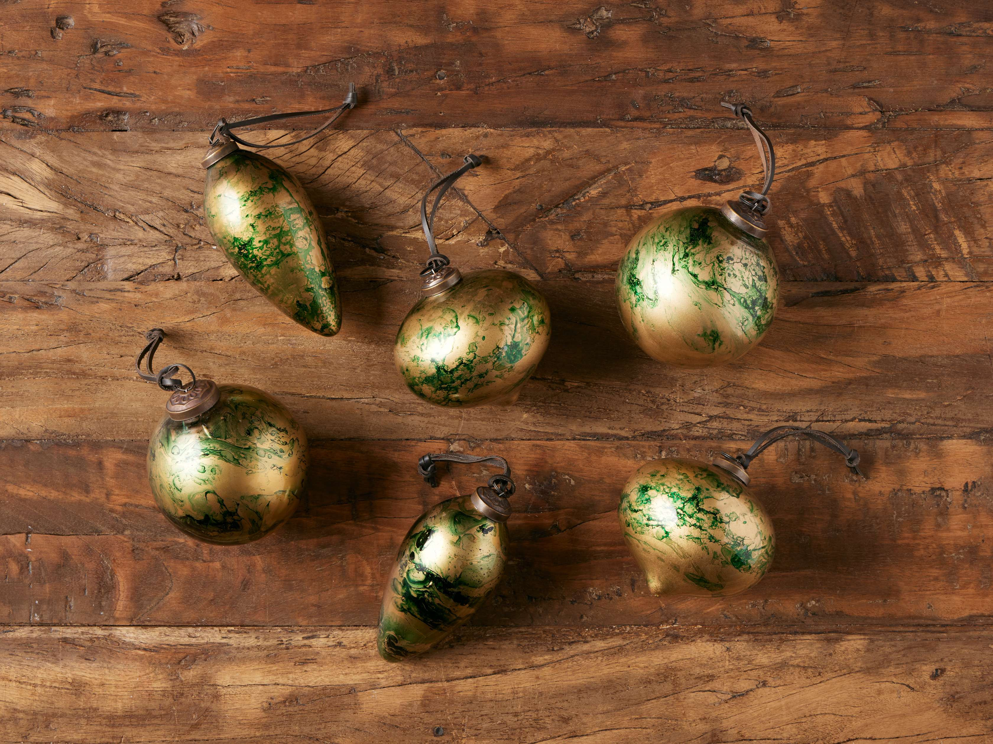 Marbled Ornaments (Set of 6) | Arhaus