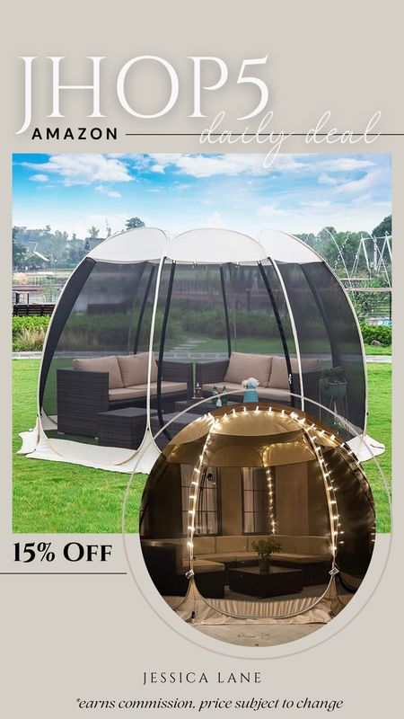 Amazon daily deal, save 15% on this outdoor pop-up screened tent. Outdoor tent, pop up tent, screened tent, outdoor furniture, Amazon home, Amazon deal

#LTKSeasonal #LTKsalealert #LTKhome