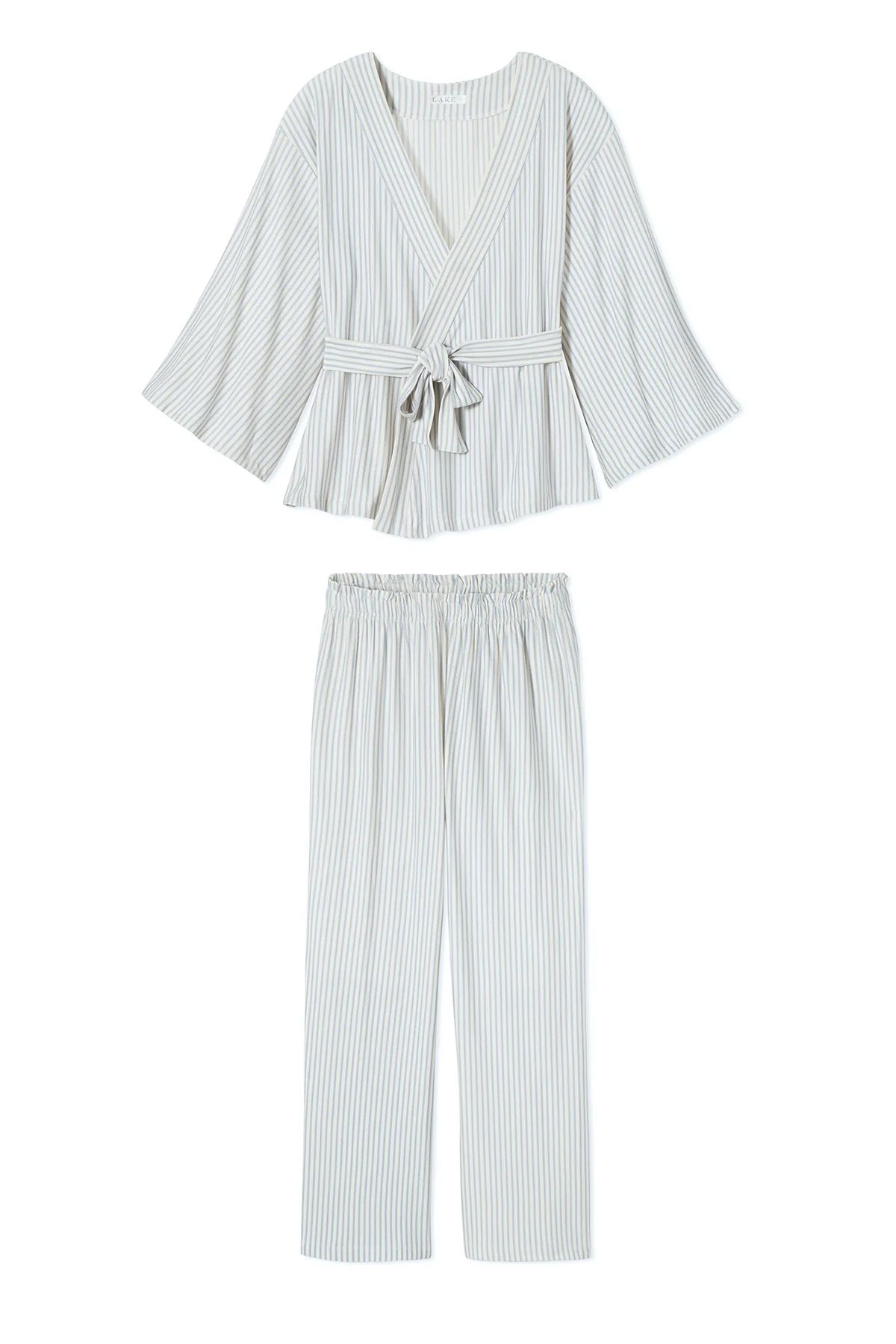 DreamKnit Kimono Pajama Set in Fog | Lake Pajamas