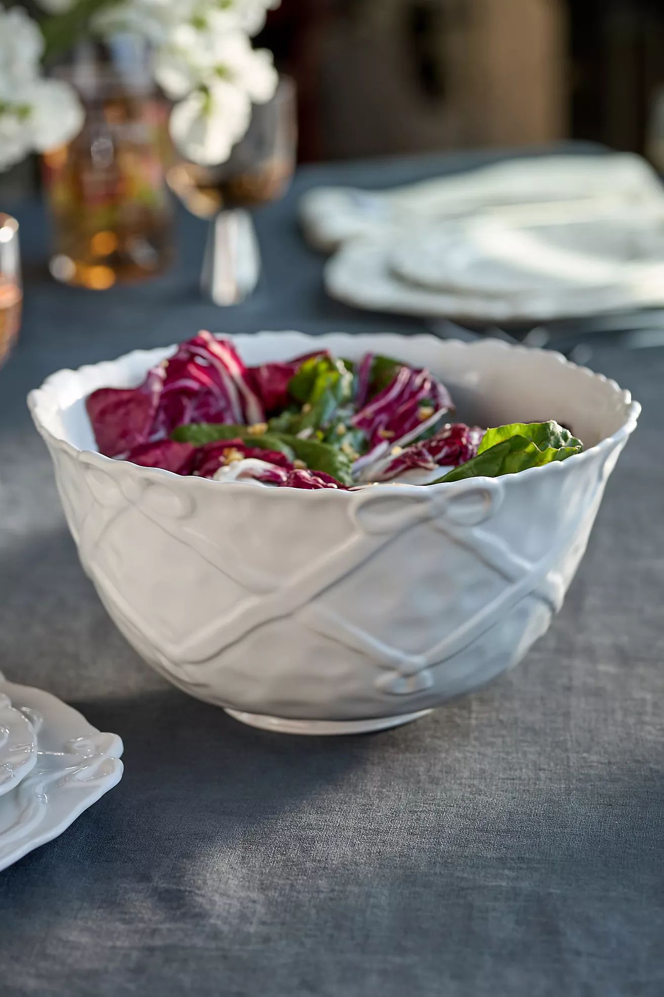 Benedita Bow Ceramic Stoneware Serve Bowl | Anthropologie (US)