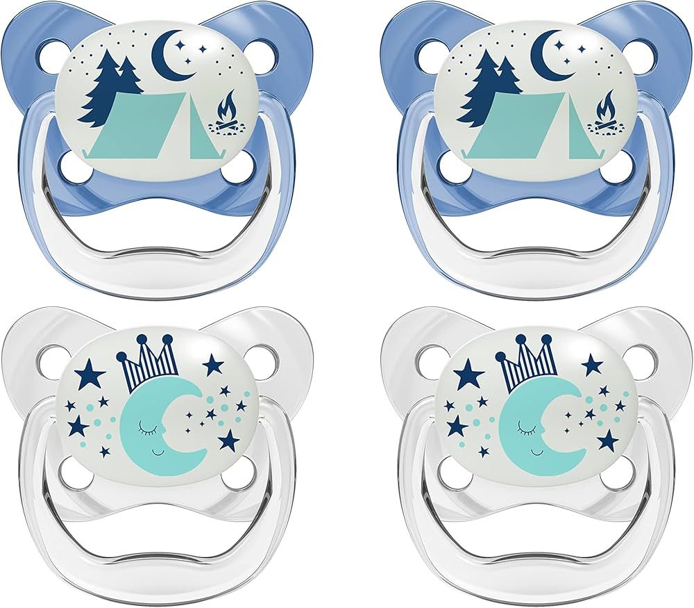 Dr. Brown's PreVent Orthodontic Pacifier - Blue Glow-in-the-Dark - 4-Pack - 6-18m | Amazon (US)