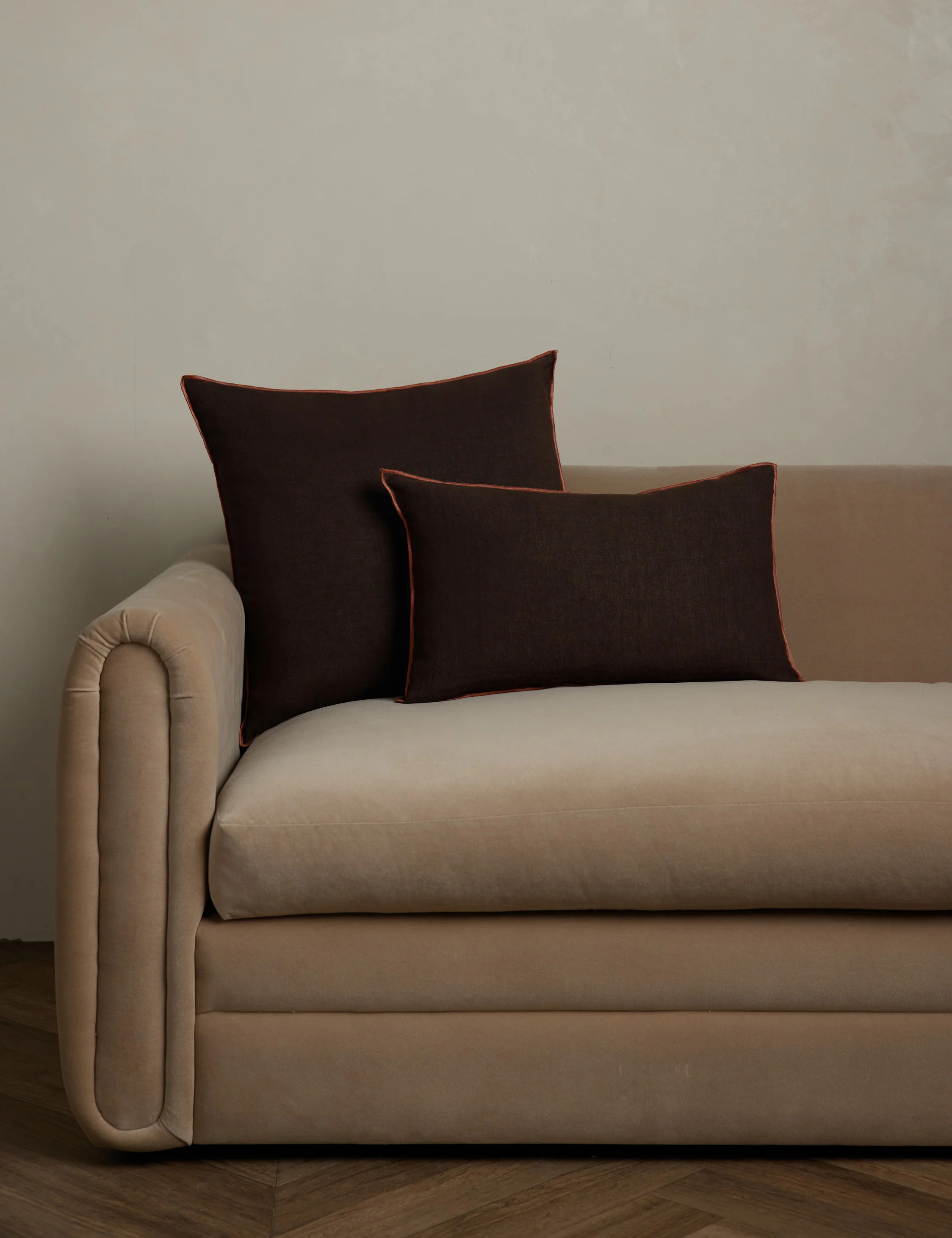 Carys Contrast Linen Pillow | Lulu and Georgia 