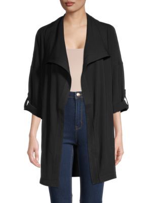 ​​Open Front Draped Long Coat | Saks Fifth Avenue OFF 5TH