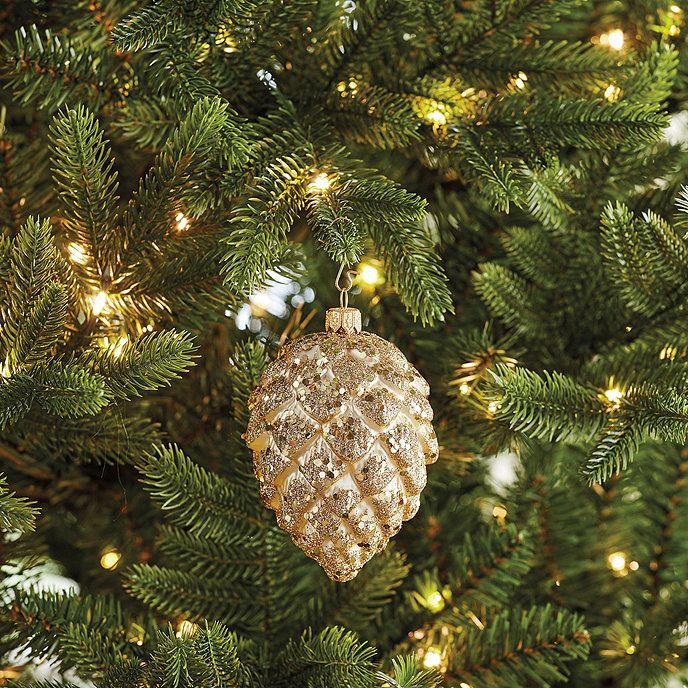 Glitter Pinecone Ornaments - Set of 4 | Ballard Designs, Inc.