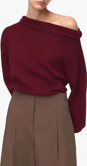 MANGO Ruched Off the Shoulder Sweater | Nordstrom | Nordstrom