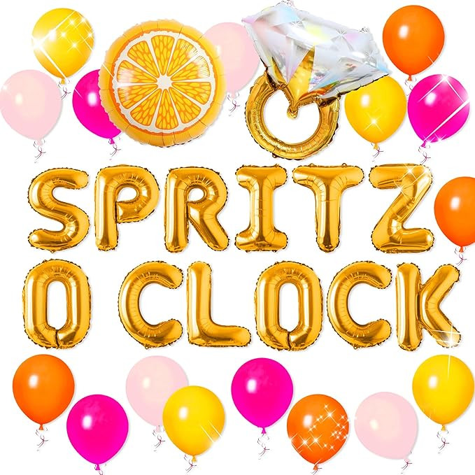 Spritz O’Clock Decor Love at First Spritz Bachelorette Party Decorations Feeling Spritzy Balloo... | Amazon (US)